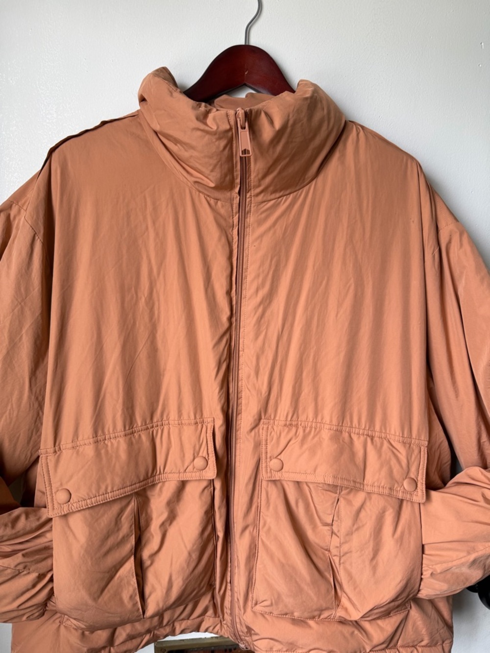 Free People We The Free Jacket M- Peach Puffer Insulated DUVET BOMBER